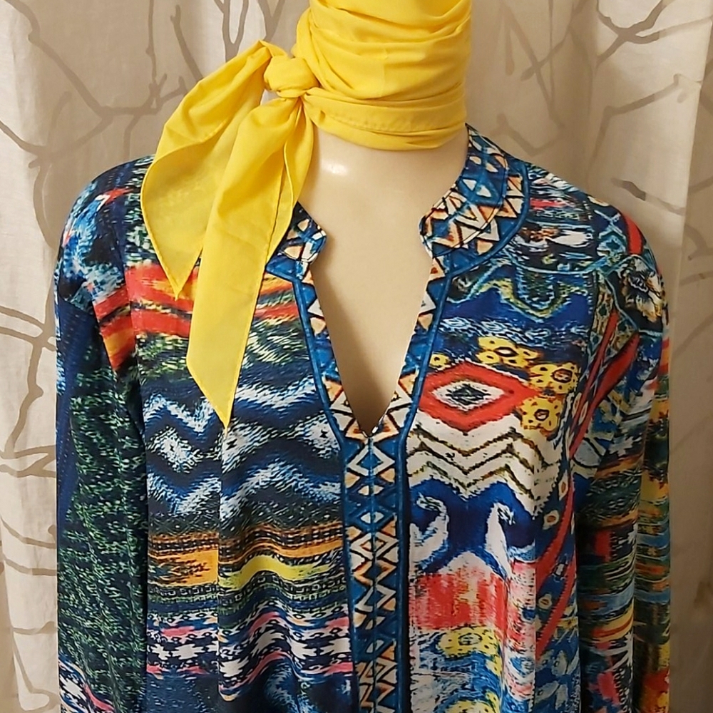 💥 2 for $10 MISS LOOK XXL Aztec Boho Tunic